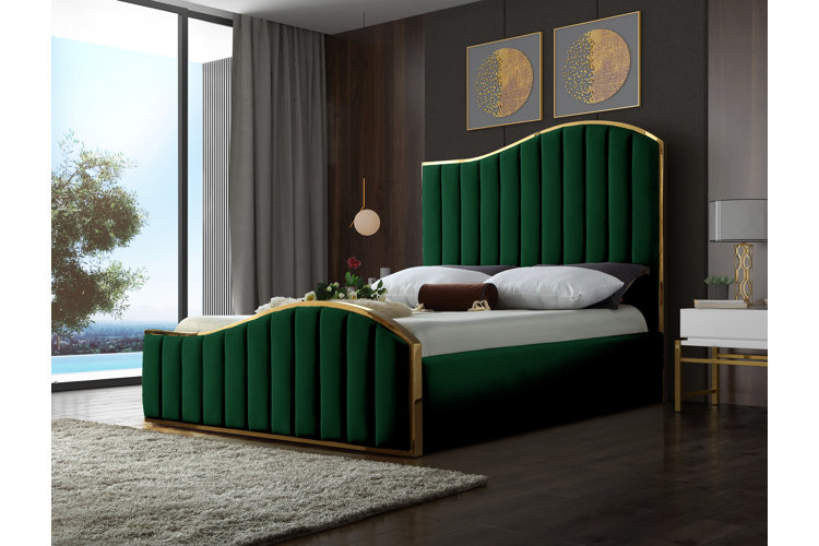 Wayfair green shop velvet bed